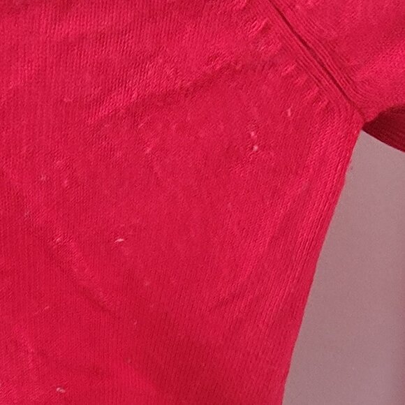 Adrienne Vittadini Red Faux Scarf Collar Fine Gauge Sweater - Picture 7 of 11